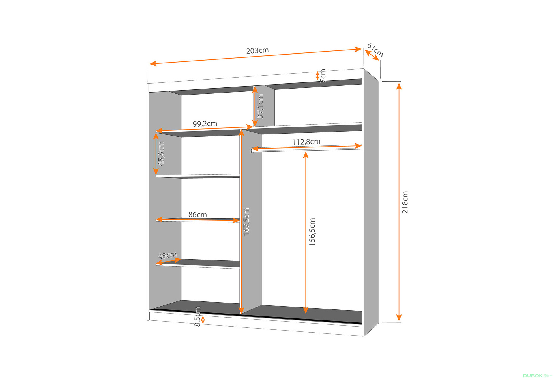 Fotografia 4 - Skriňa Multi 32, 203 čierna + fasáda kathult + lacobel + zrkadlo