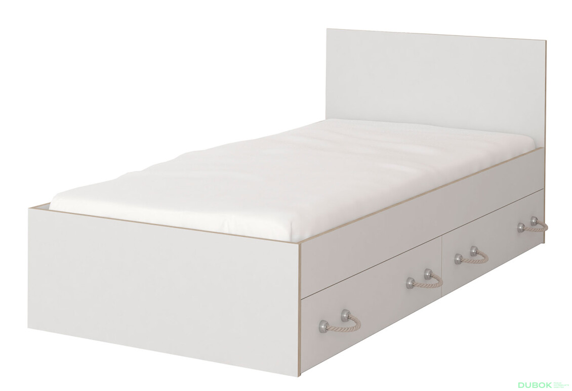 Posteľ 90x200 biele, vložky sonoma Kosmo Idczak meble