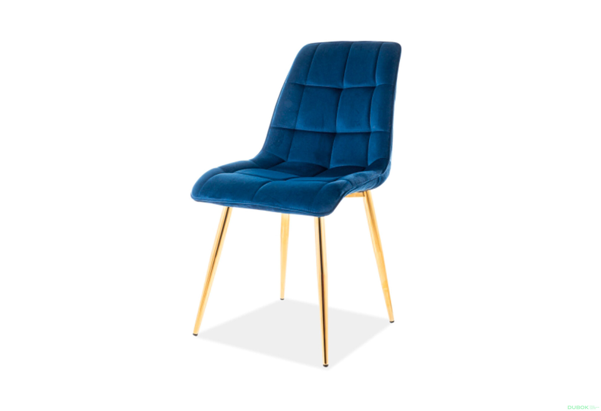 Fotografia 1 - Stolička Chic Velvet tmavo modrá Bluvel 86, zlatý kov
