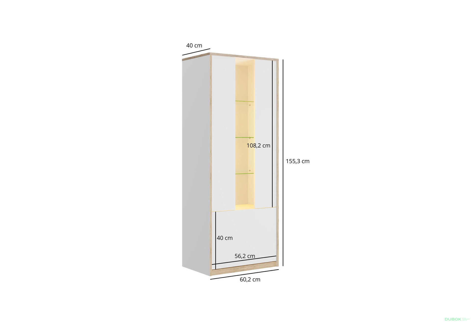 Fotografia 7 - Vitrína nízka 1d1w biely Complex