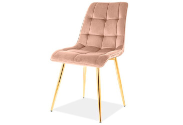 Stolička Chic Velvet béžový Bluvel 28, zlatý kov
