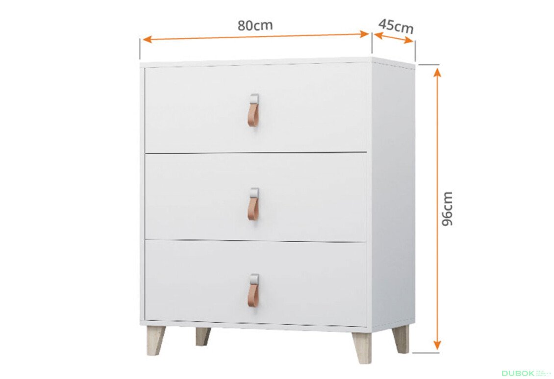 Fotografia 2 - Komoda 3S Figo biela Idczak meble