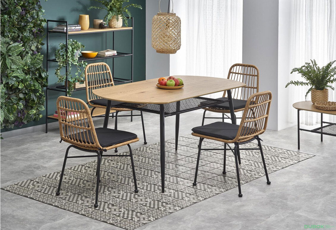 Fotografia 6 - Stôl Jackson čierny / zlatý dub