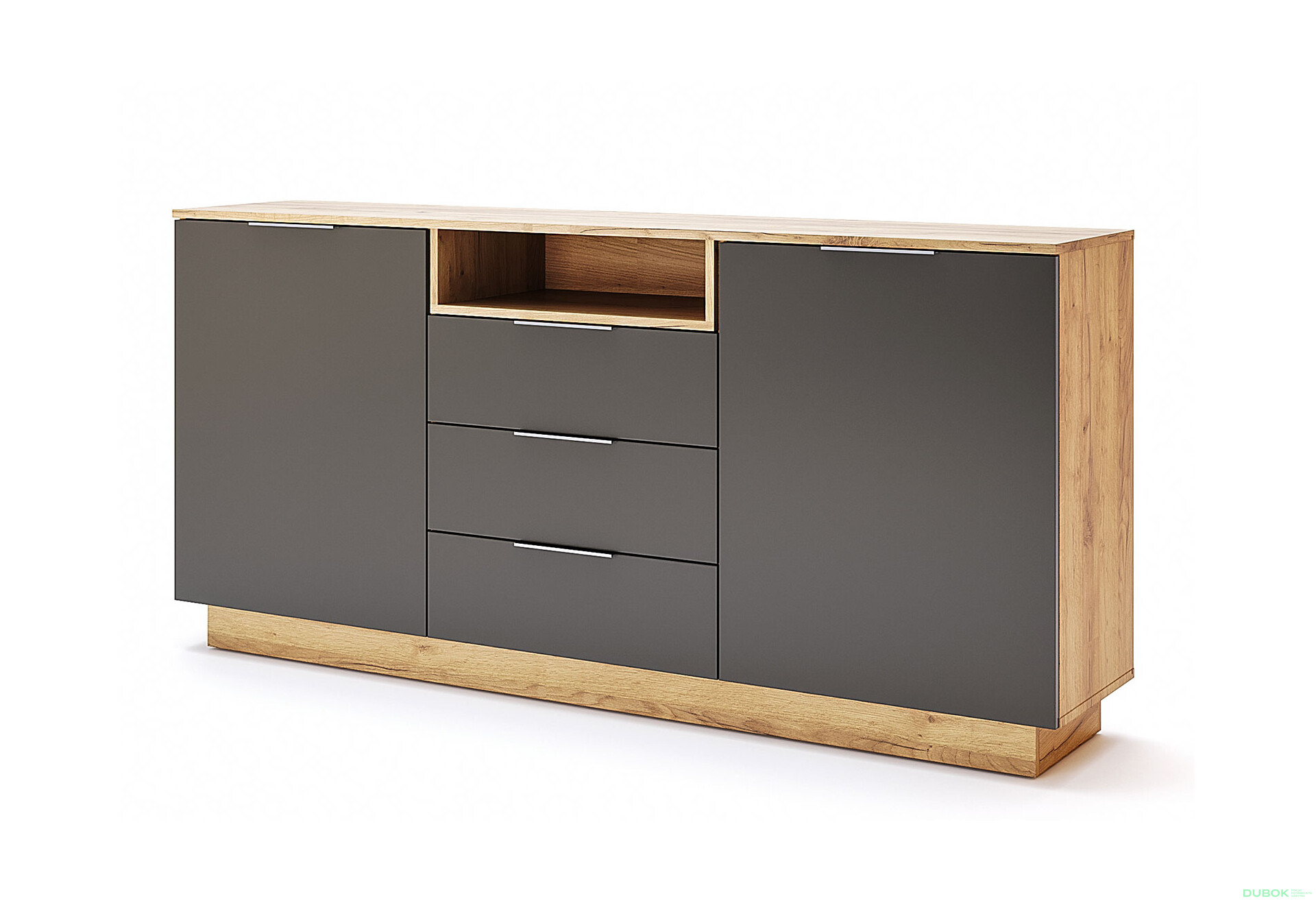 Komoda 2dv 3šu Lava / dub kraft Luna - Fotografia 1 Fotografia 1 - Komoda 2dv 3šu Lava / dub kraft Luna