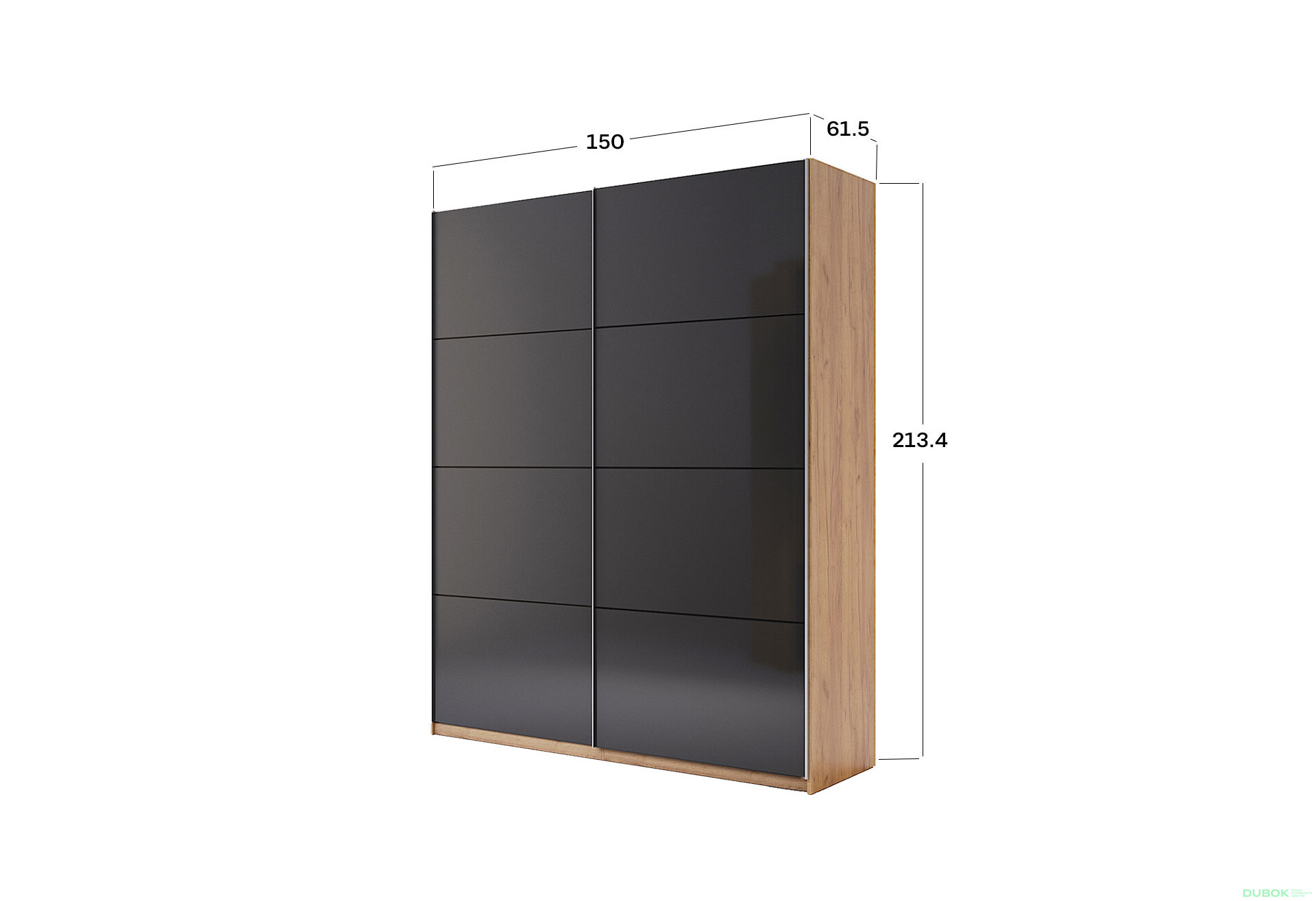 Skriňa s posuvnými dverami 1,5x2,1m (Dvere Mat Láva), séria N Luna - Fotografia 15 Fotografia 15 - Skriňa s posuvnými dverami 1,5x2,1m (Dvere Mat Láva), séria N Luna