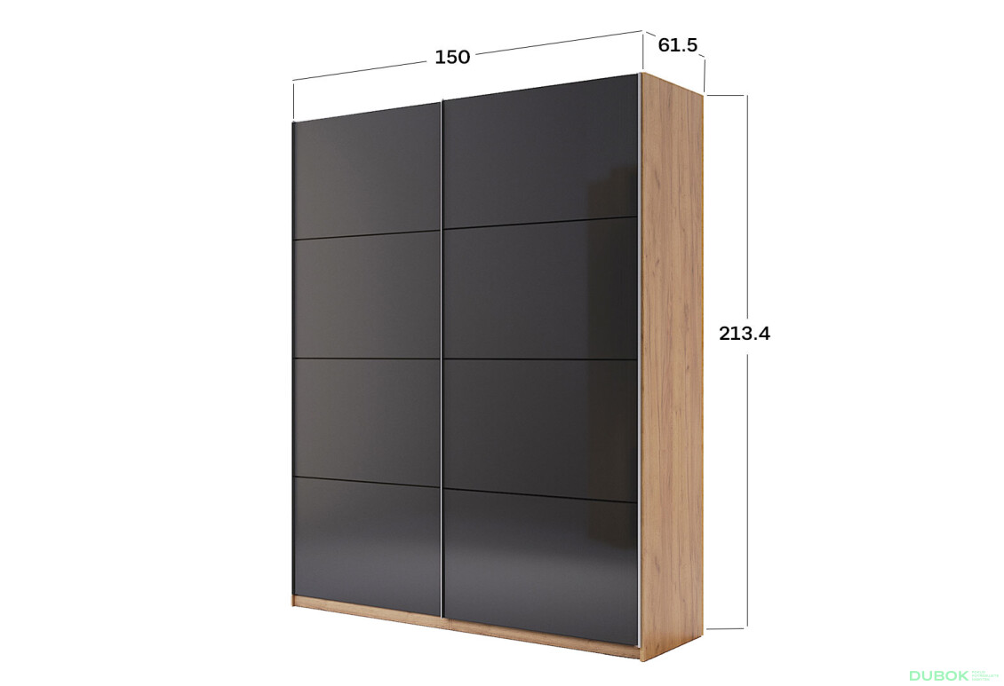 Skriňa s posuvnými dverami 1,5x2,1m (Dvere Mat Láva), séria N Luna - Fotografia 15 Fotografia 15 - Skriňa s posuvnými dverami 1,5x2,1m (Dvere Mat Láva), séria N Luna