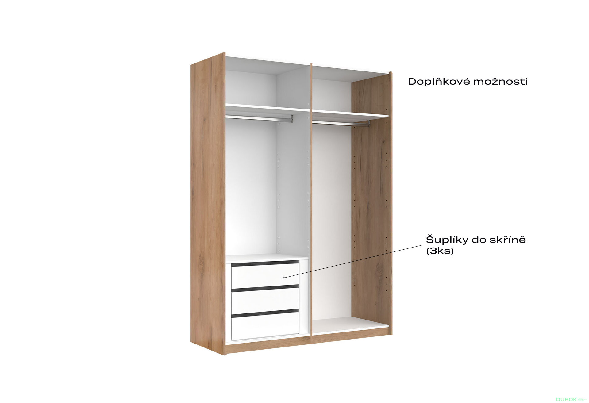 Fotografia 5 - Skriňa s posuvnými dverami 1,5x2,1m (Dvere Mat Láva), séria N Luna