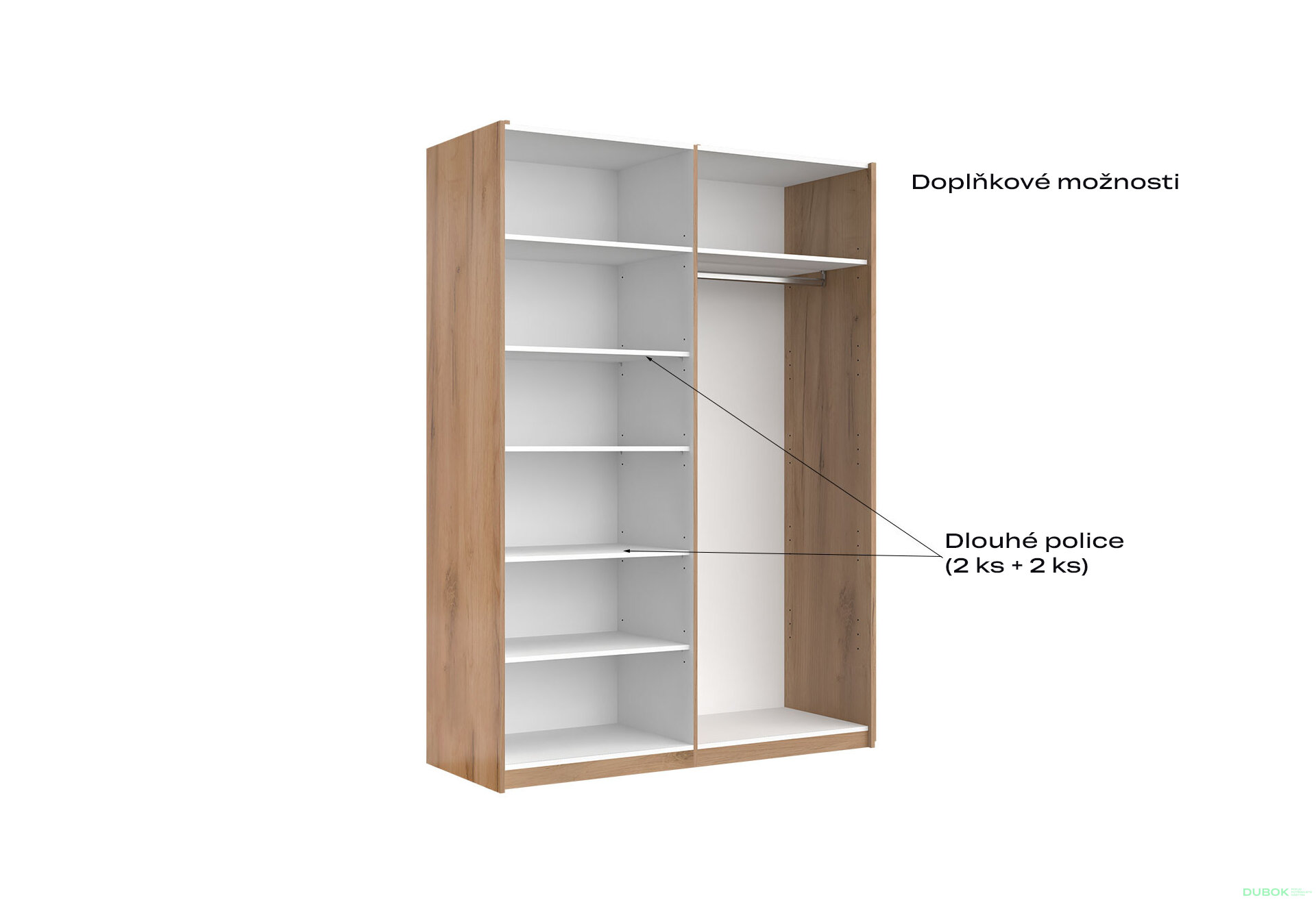 Fotografia 9 - Skriňa s posuvnými dverami 1,5x2,1m (Dvere Mat Láva), séria N Luna