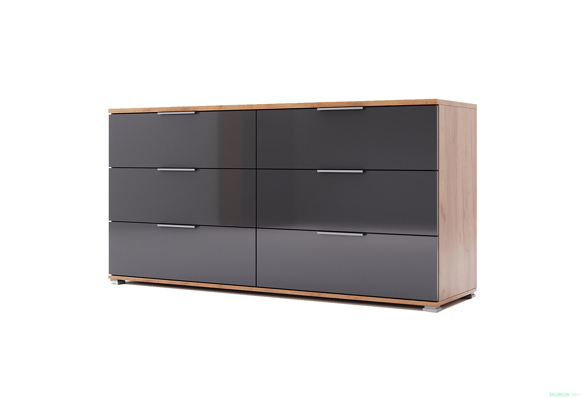 Komoda 6 šu Lava / dub kraft Luna - Fotografia 1 Fotografia 1 - Komoda 6 šu Lava / dub kraft Luna