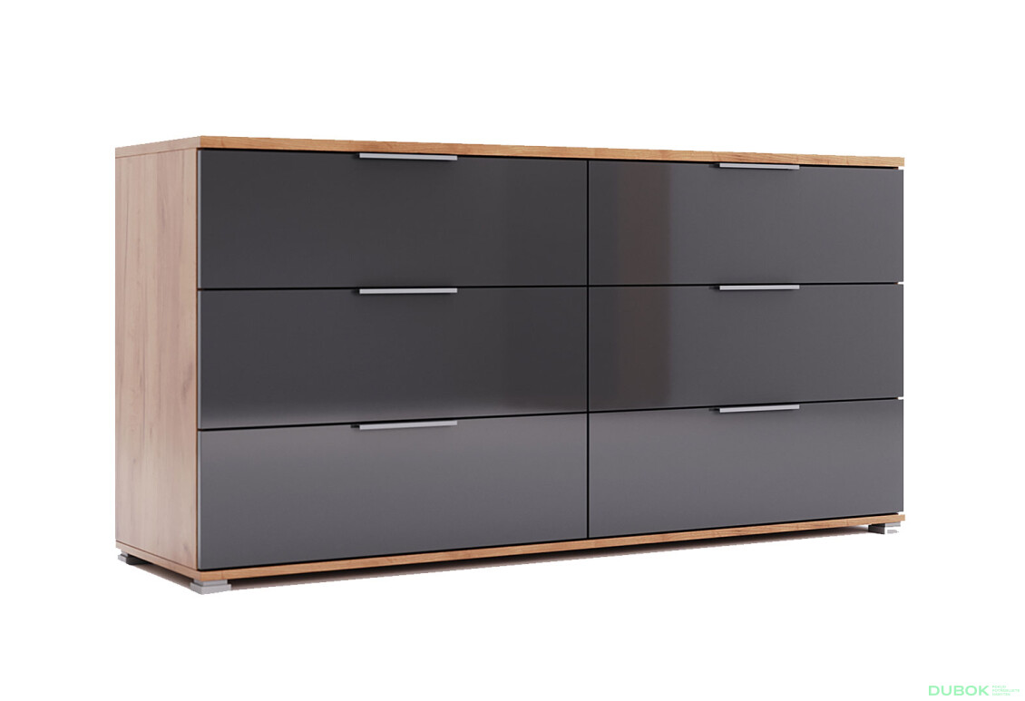 Komoda 6 šu Lava / dub kraft Luna - Fotografia 3 Fotografia 3 - Komoda 6 šu Lava / dub kraft Luna