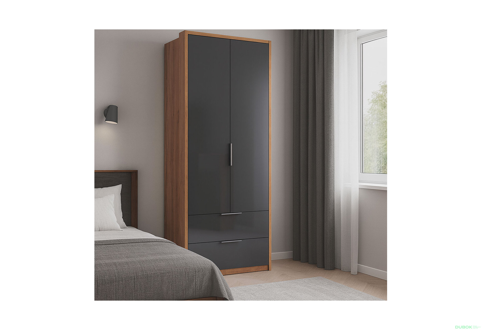 Fotografia 5 - Skriňa 2dv 2šx bez zrkadiel, séria N Lava / dub kraft Luna