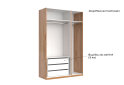 Fotografia 5 - Skriňa 3dv so zrkadlom, séria N Lava / dub kraft Luna