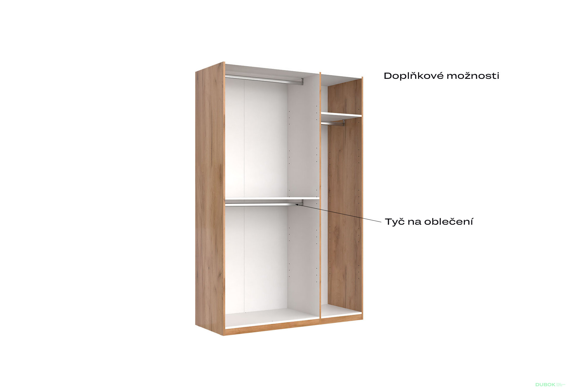 Fotografia 8 - Skriňa 3dv so zrkadlom, séria N Lava / dub kraft Luna