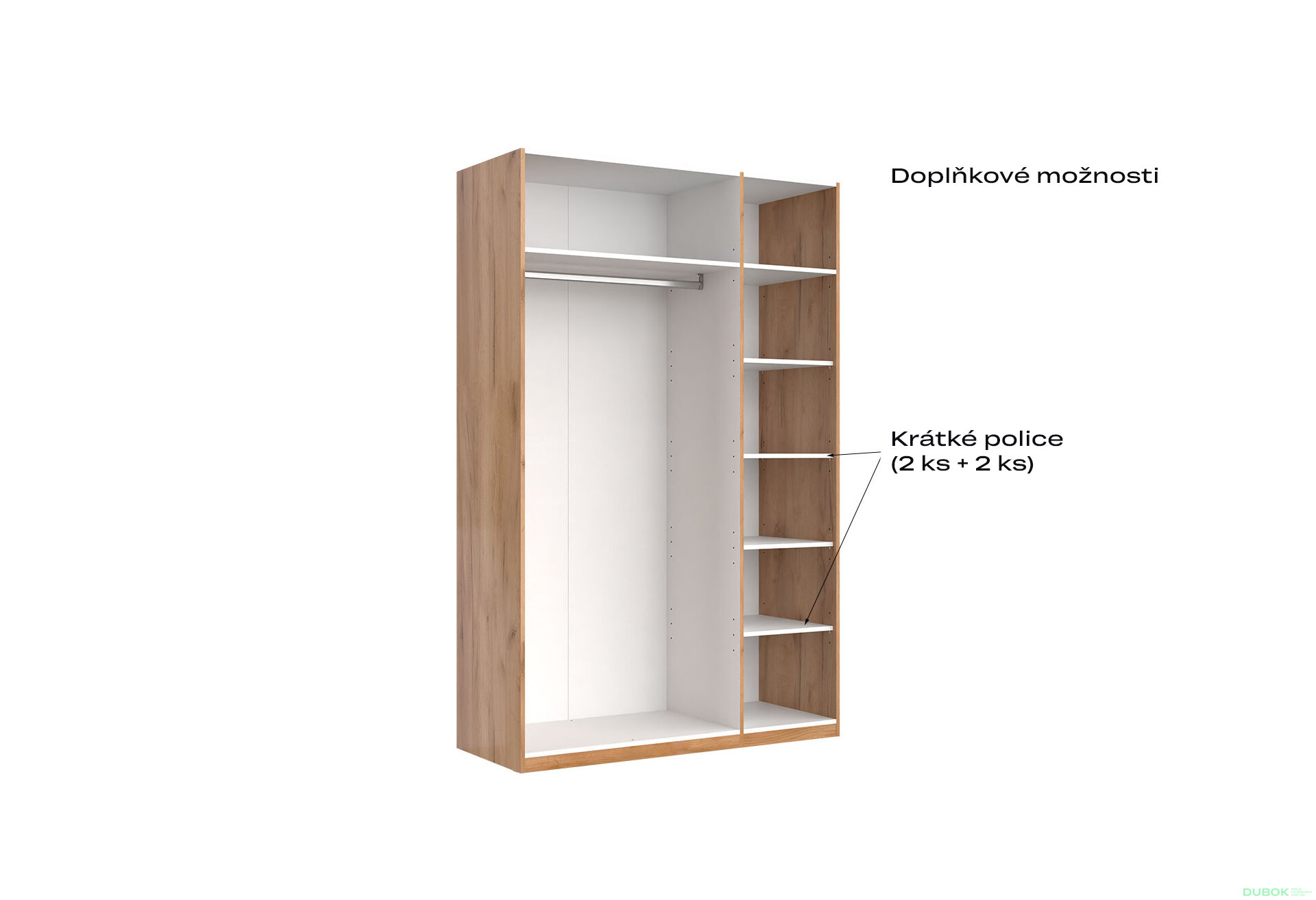 Fotografia 9 - Skriňa 3dv so zrkadlom, séria N Lava / dub kraft Luna