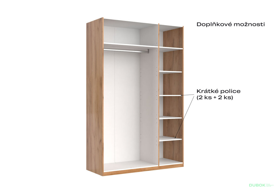 Fotografia 9 - Skriňa 3dv so zrkadlom, séria N Lava / dub kraft Luna