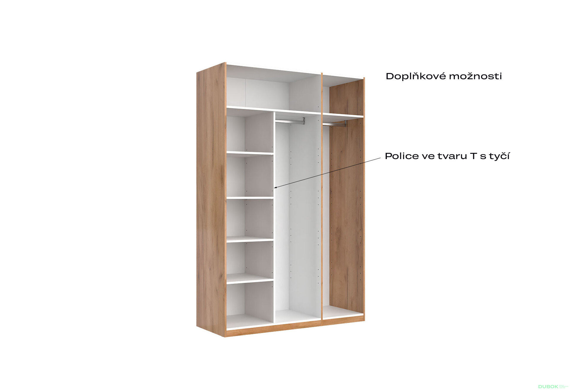 Fotografia 10 - Skriňa 3dv so zrkadlom, séria N Lava / dub kraft Luna