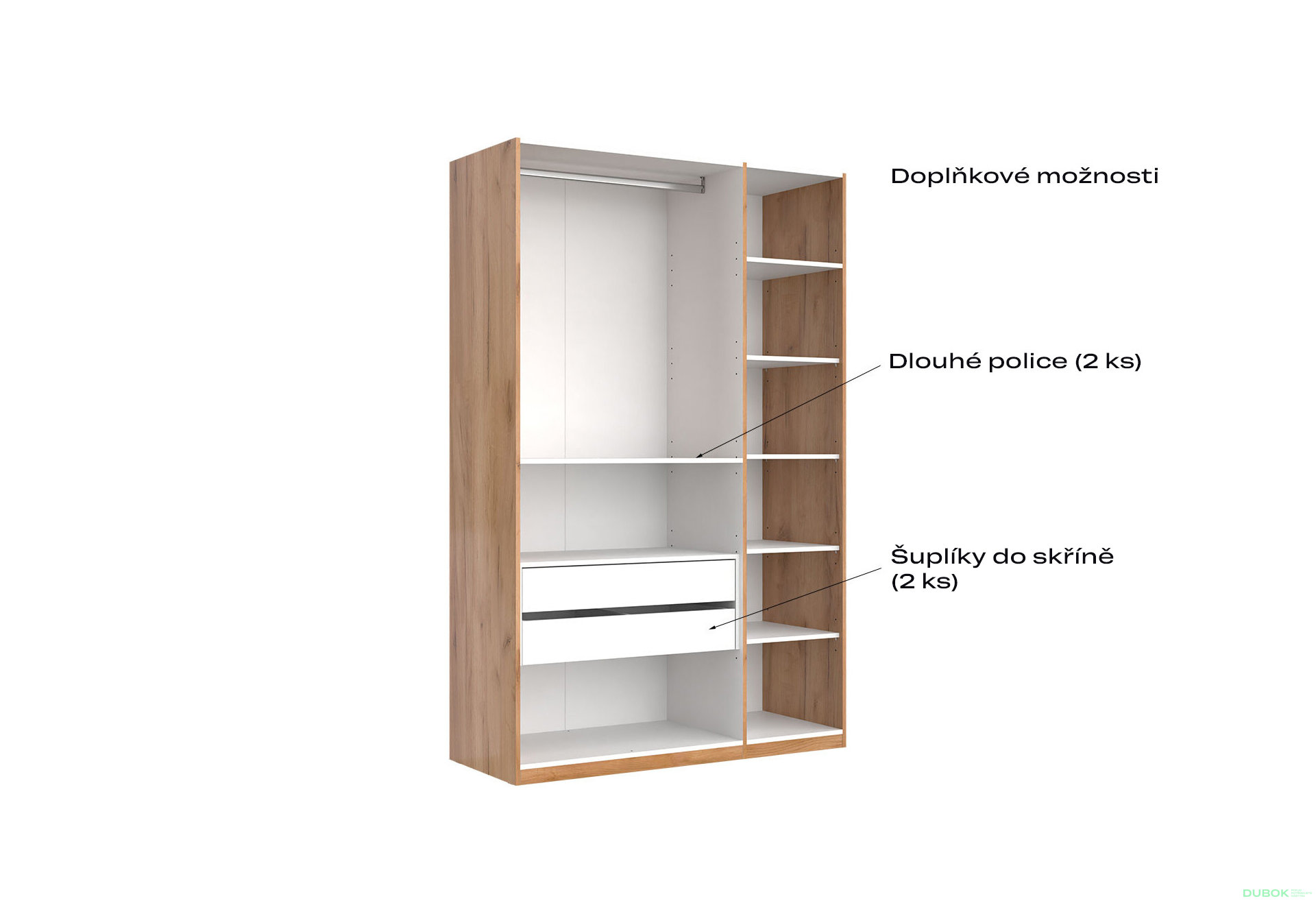 Fotografia 4 - Skriňa 3dv bez zrkadiel, séria N Lava / dub kraft Luna