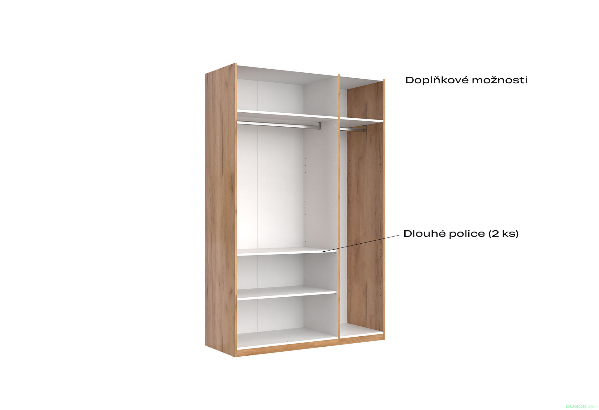 Fotografia 7 - Skriňa 3dv bez zrkadiel, séria N Lava / dub kraft Luna