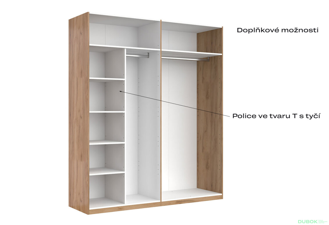 Fotografia 8 - Skriňa 4dv bez zrkadiel, séria N Lava / dub kraft Luna