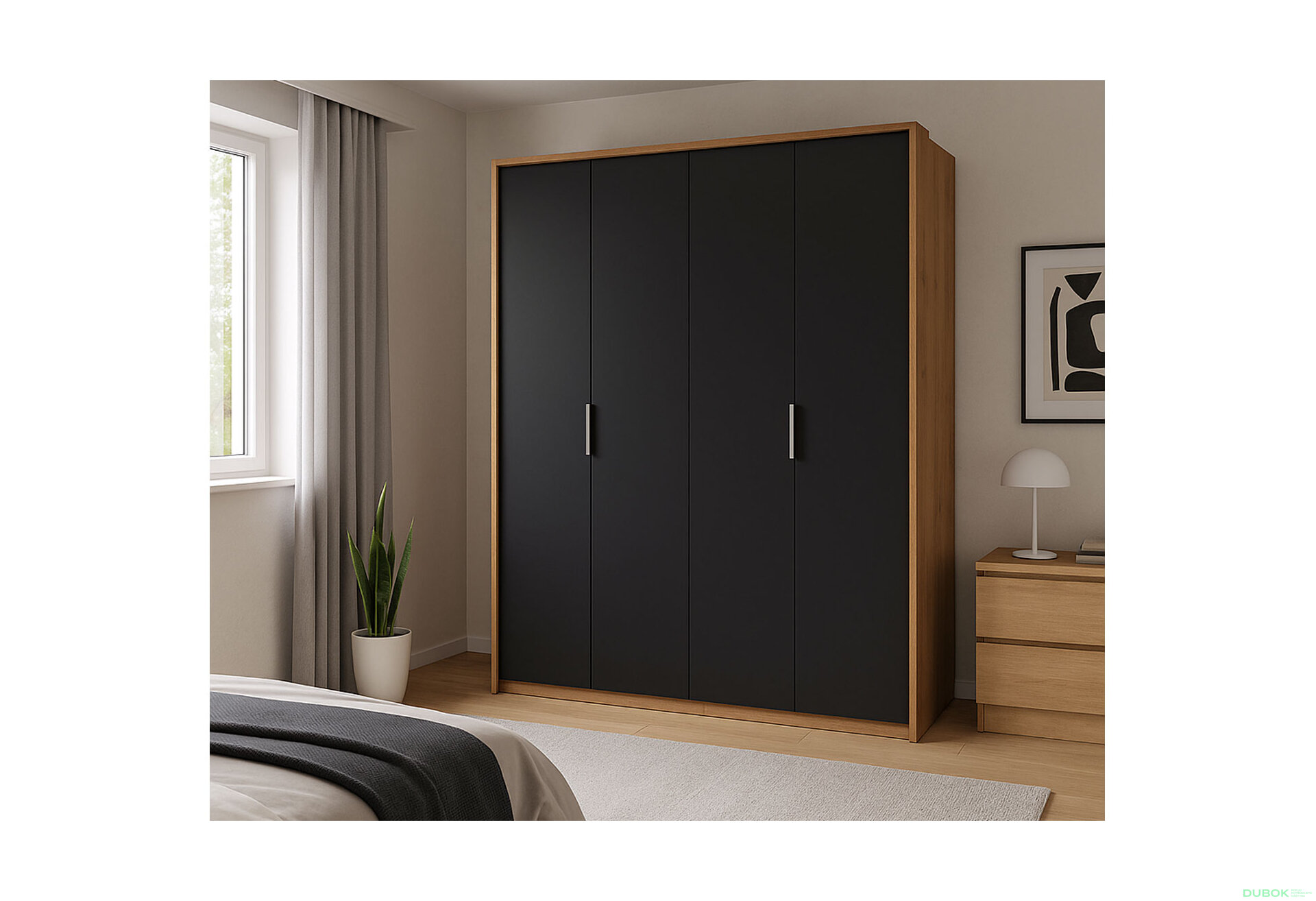 Fotografia 11 - Skriňa 4dv bez zrkadiel, séria N Lava / dub kraft Luna