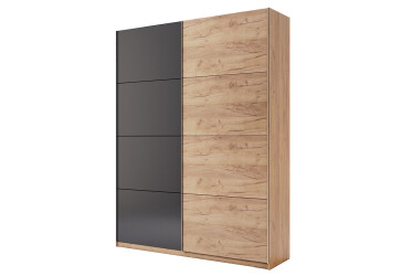 Skriňa s posuvnými dverami 1,5x2,4m (Dvere Dub Kraft/Mat Láva), séria N