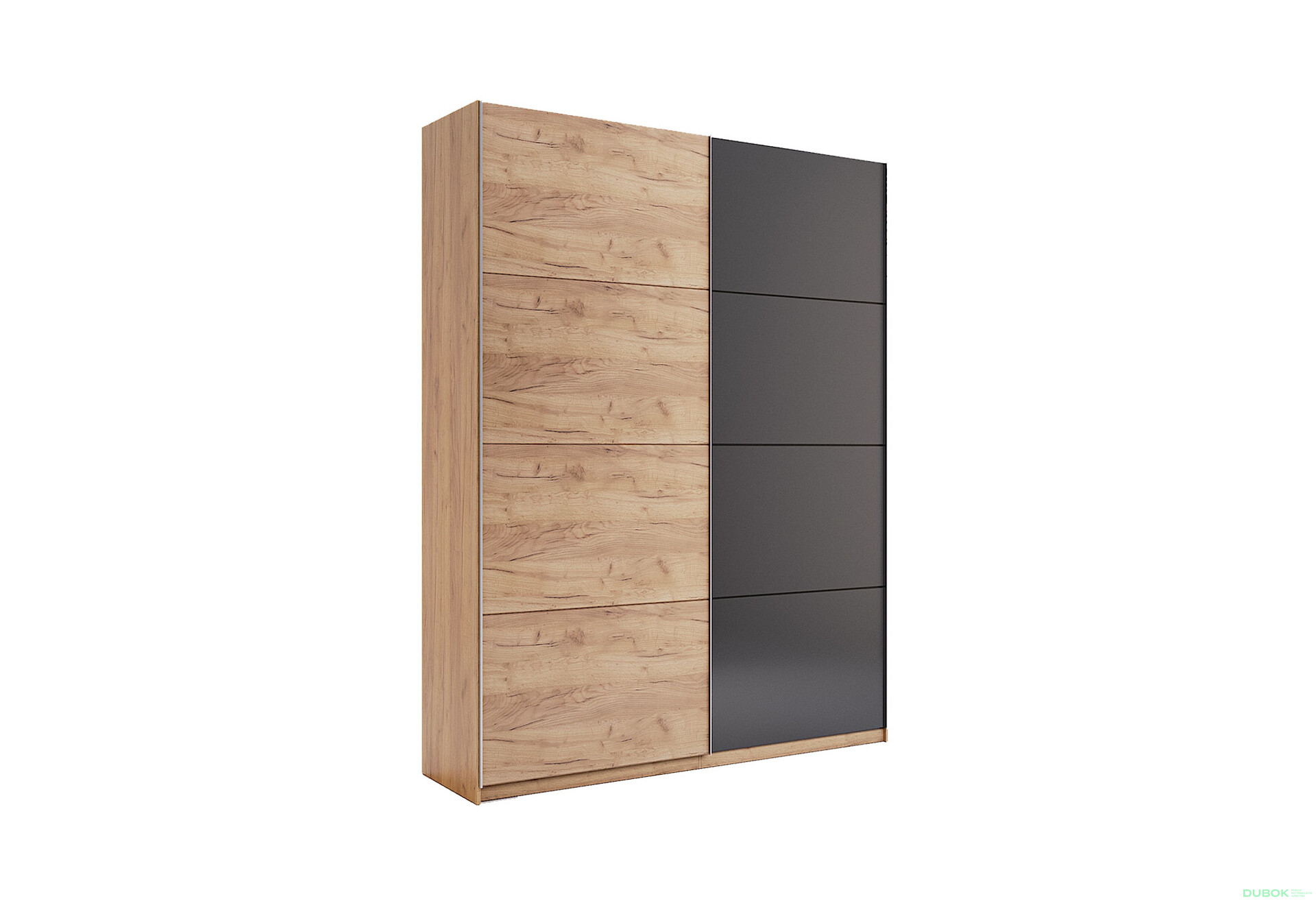 Skriňa s posuvnými dverami 1,5x2,4m (Dvere Dub Kraft/Mat Láva), séria N Luna - Fotografia 15 Fotografia 15 - Skriňa s posuvnými dverami 1,5x2,4m (Dvere Dub Kraft/Mat Láva), séria N Luna