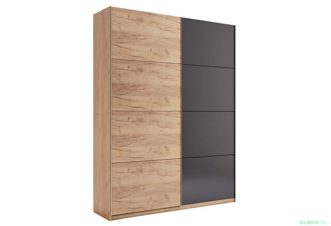 Fotografia 11 - Skriňa s posuvnými dverami 1,5x2,4m (Dvere Dub Kraft/Mat Láva), séria N Luna