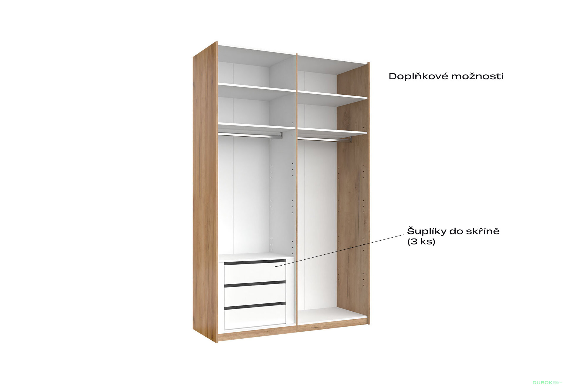 Fotografia 4 - Skriňa s posuvnými dverami 1,5x2,4m (Dvere Mat Láva/Zrkadlo), séria N Luna
