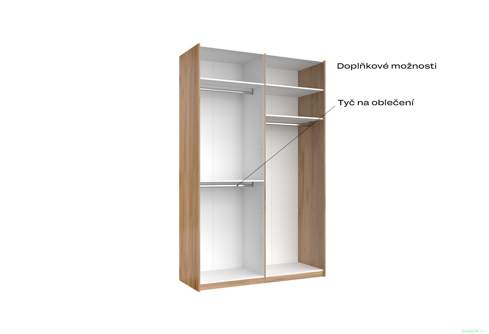 Fotografia 5 - Skriňa s posuvnými dverami 1,5x2,4m (Dvere Mat Láva/Zrkadlo), séria N Luna