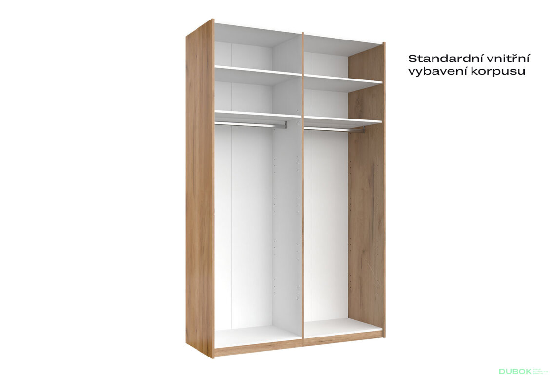 Fotografia 6 - Skriňa s posuvnými dverami 1,5x2,4m (Dvere Mat Láva/Zrkadlo), séria N Luna