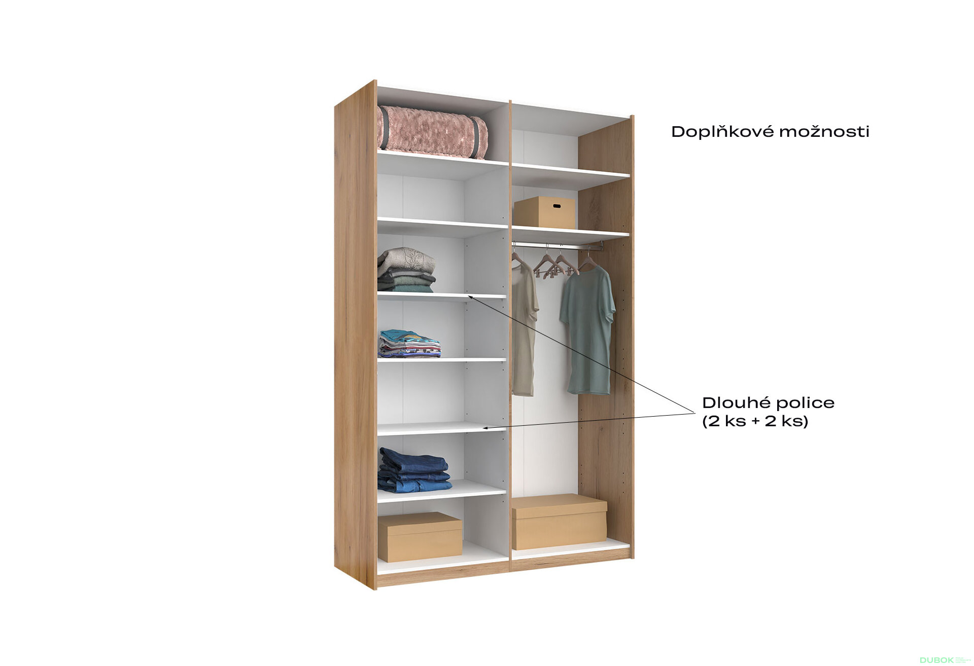 Fotografia 7 - Skriňa s posuvnými dverami 1,5x2,4m (Dvere Mat Láva/Zrkadlo), séria N Luna