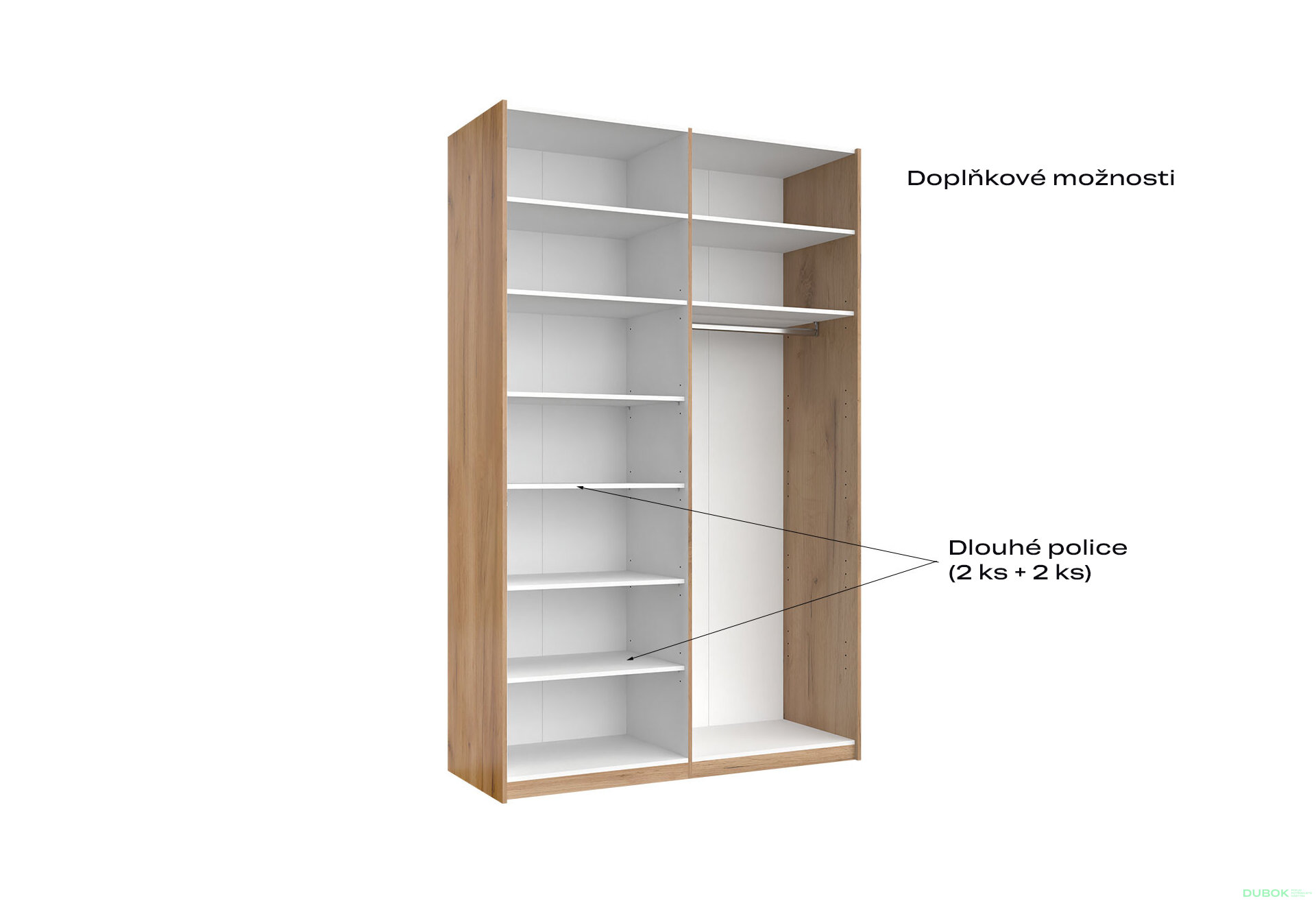 Fotografia 11 - Skriňa s posuvnými dverami 1,5x2,4m (Dvere Mat Láva/Zrkadlo), séria N Luna