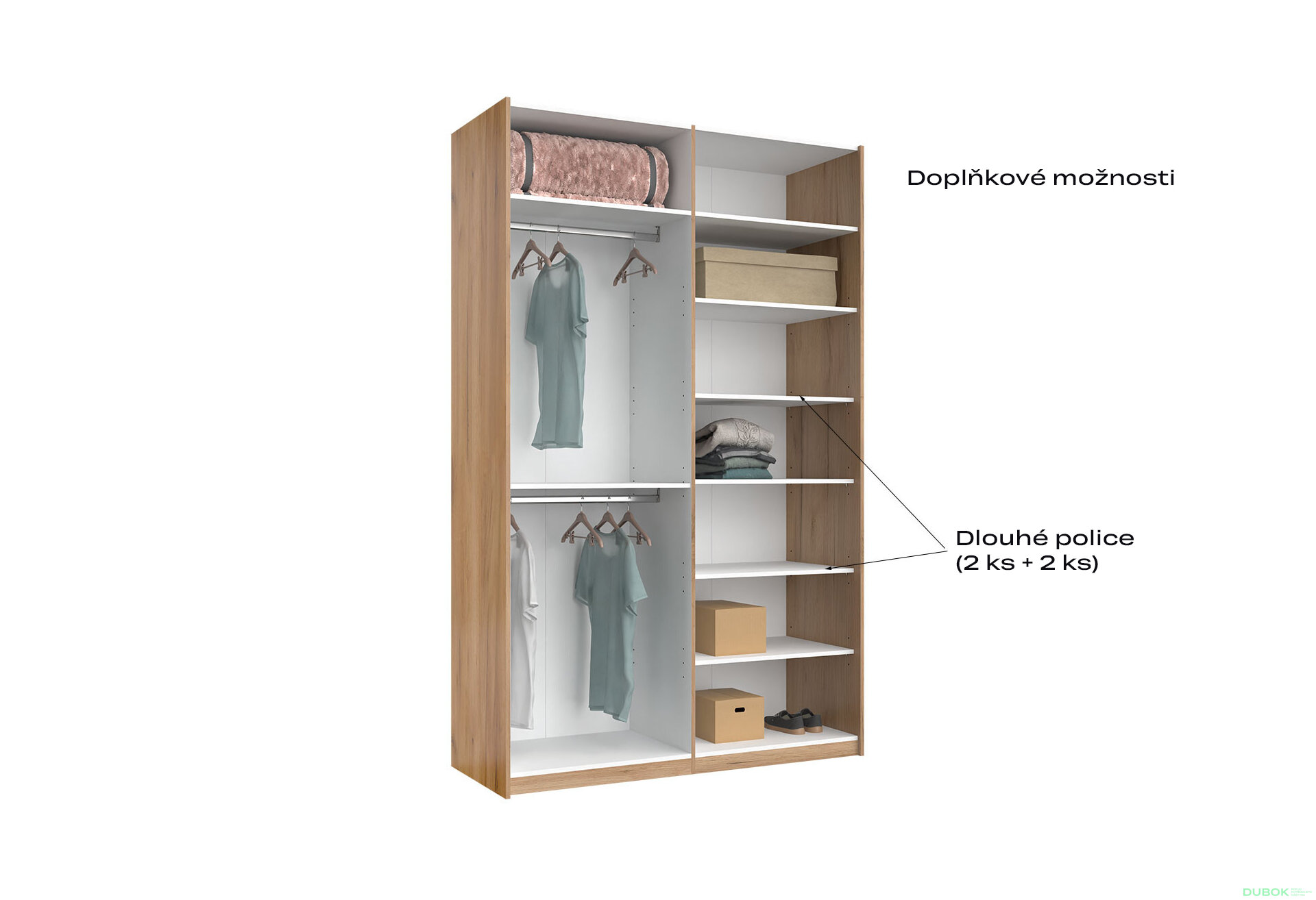 Fotografia 12 - Skriňa s posuvnými dverami 1,5x2,4m (Dvere Mat Láva/Zrkadlo), séria N Luna