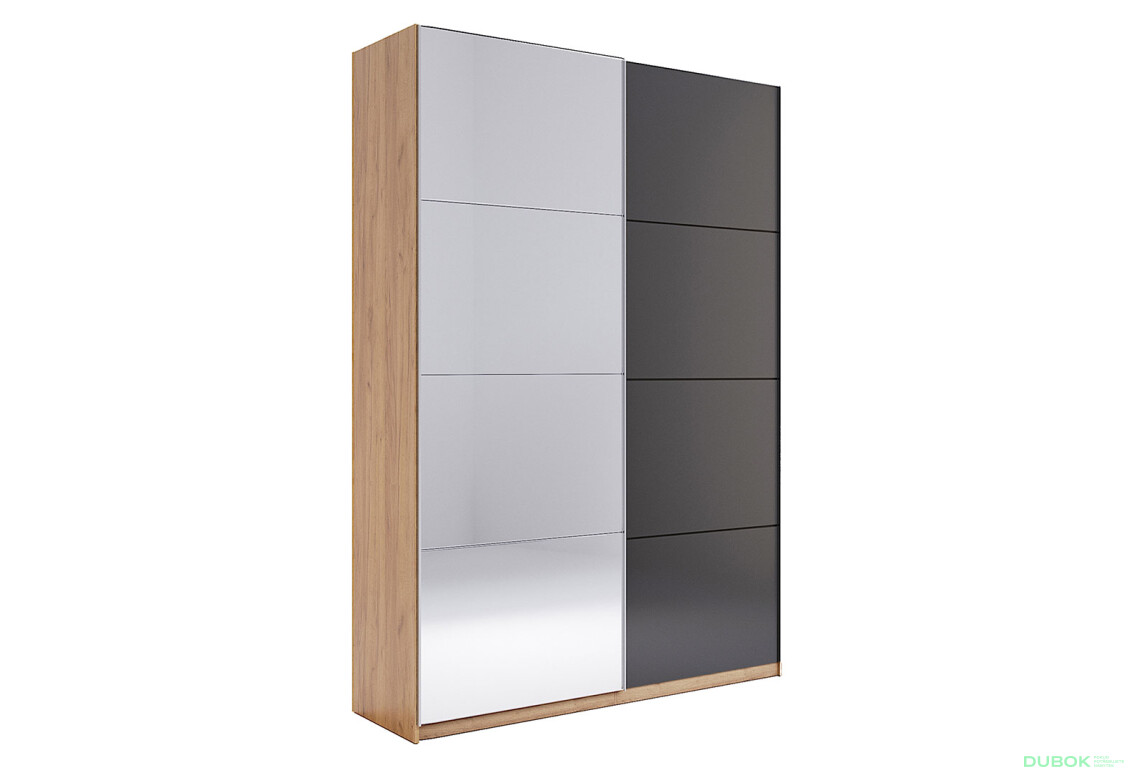 Skriňa s posuvnými dverami 1,5x2,4m (Dvere Mat Láva/Zrkadlo), séria N Luna - Fotografia 12 Fotografia 12 - Skriňa s posuvnými dverami 1,5x2,4m (Dvere Mat Láva/Zrkadlo), séria N Luna