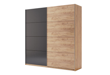 Skriňa s posuvnými dverami 2,0x2,1m (Dvere Dub Kraft/Mat Láva), séria N