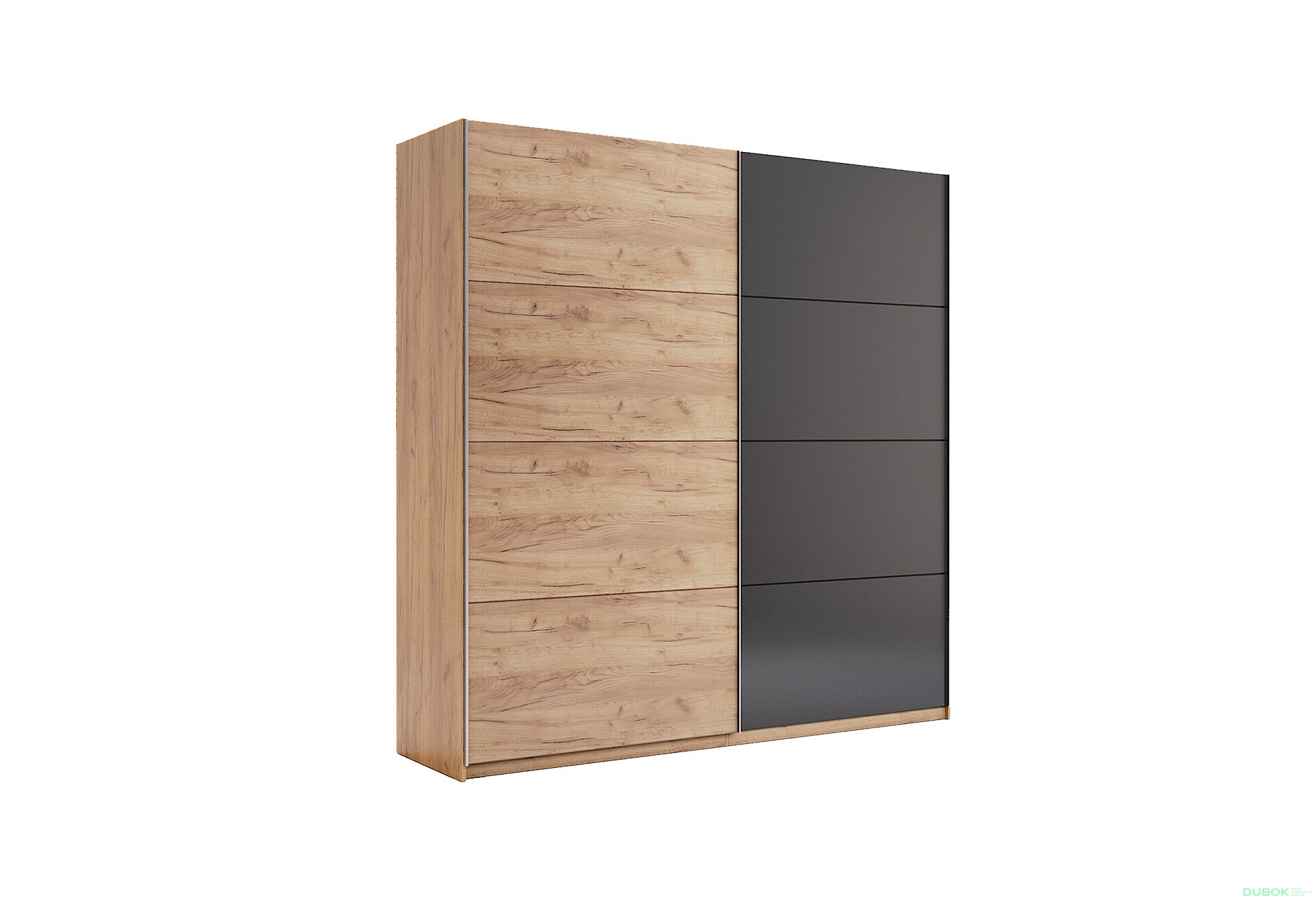 Skriňa s posuvnými dverami 2,0x2,1m (Dvere Dub Kraft/Mat Láva), séria N Luna - Fotografia 11 Fotografia 11 - Skriňa s posuvnými dverami 2,0x2,1m (Dvere Dub Kraft/Mat Láva), séria N Luna
