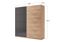 Skriňa s posuvnými dverami 2,0x2,1m (Dvere Dub Kraft/Mat Láva), séria N Luna - Fotografia 10 Fotografia 10 - Skriňa s posuvnými dverami 2,0x2,1m (Dvere Dub Kraft/Mat Láva), séria N Luna