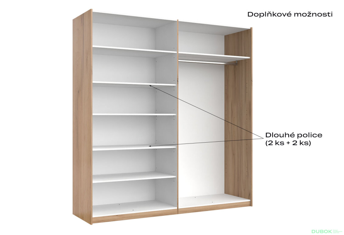 Fotografia 8 - Skriňa s posuvnými dverami 2,0x2,1m (Dvere Dub Kraft/Mat Láva), séria N Luna