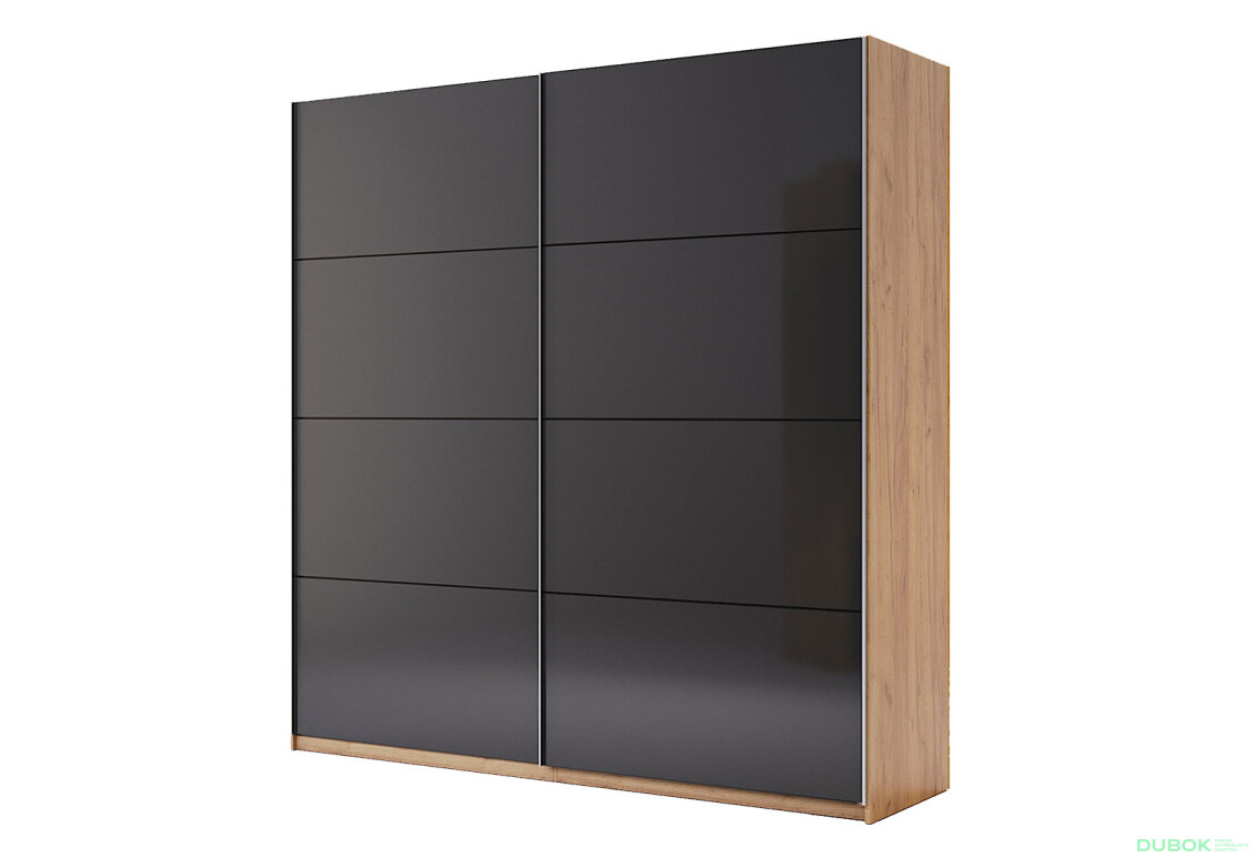 Skriňa s posuvnými dverami 2.0x2.1m (Dvere Mat Láva), séria N Luna - Fotografia 1 Fotografia 1 - Skriňa s posuvnými dverami 2.0x2.1m (Dvere Mat Láva), séria N Luna