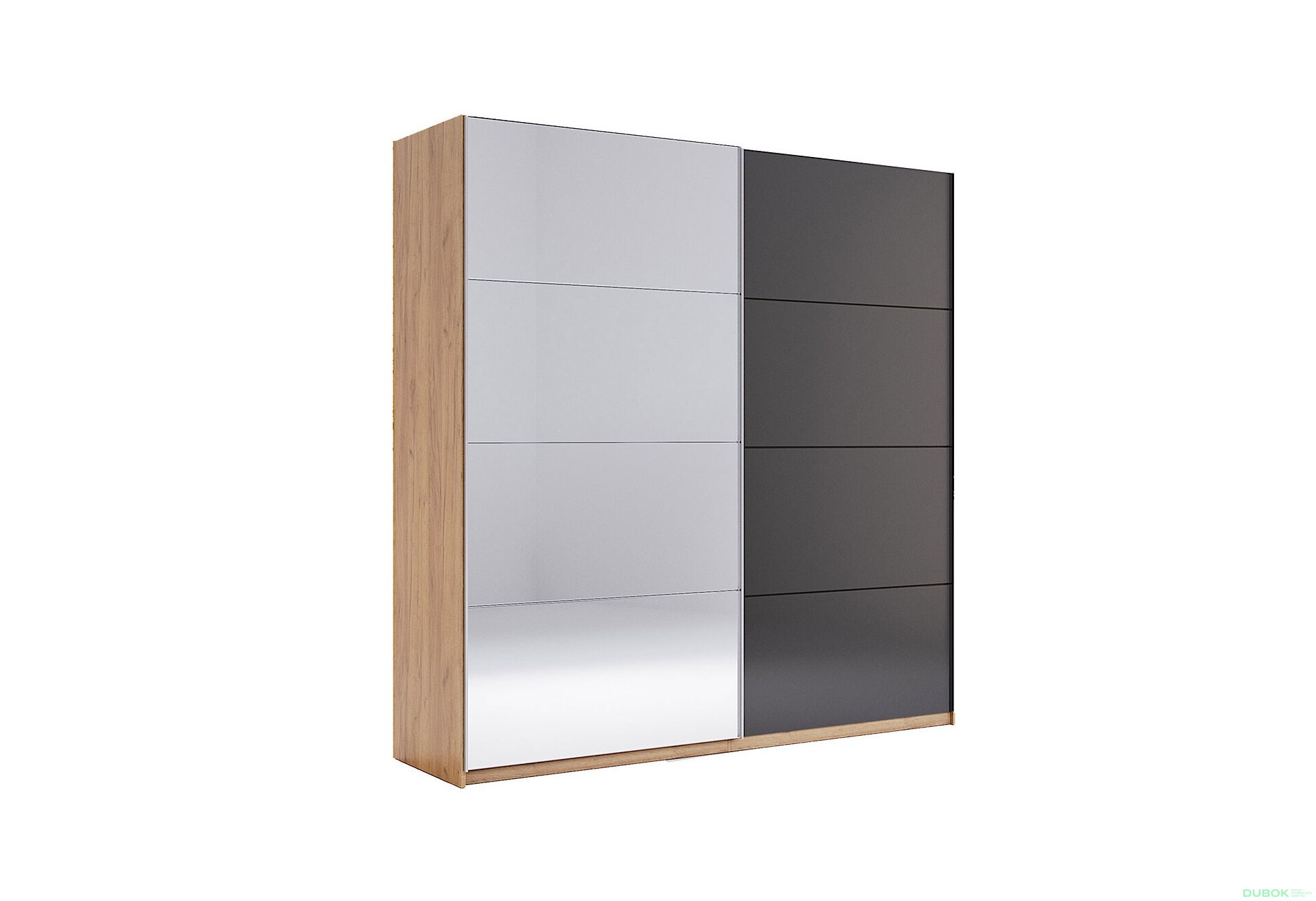 Fotografia 1 - Skriňa s posuvnými dverami 2,0x2,1m (Dvere Mat Láva/Zrkadlo), séria N Luna