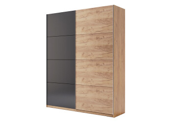 Skriňa s posuvnými dverami 2.0x2.4m (Dvere Dub Kraft/Mat Lava), séria N