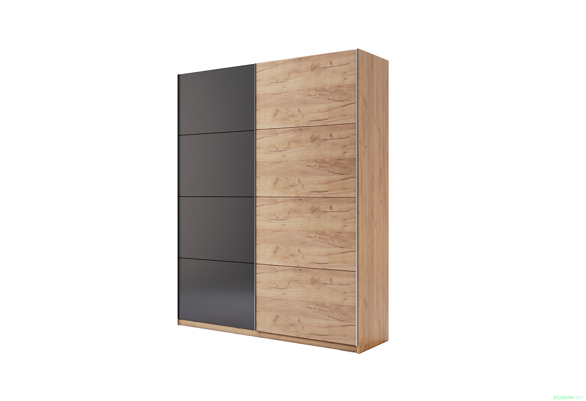 Skriňa s posuvnými dverami 2.0x2.4m (Dvere Dub Kraft/Mat Lava), séria N Luna - Fotografia 1 Fotografia 1 - Skriňa s posuvnými dverami 2.0x2.4m (Dvere Dub Kraft/Mat Lava), séria N Luna