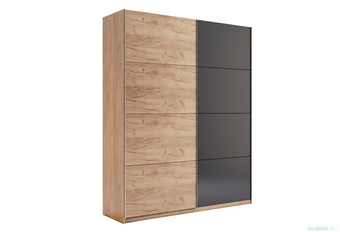 Fotografia 9 - Skriňa s posuvnými dverami 2.0x2.4m (Dvere Dub Kraft/Mat Lava), séria N Luna