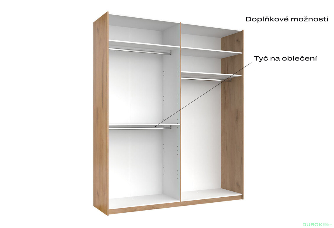 Skriňa s posuvnými dverami 2.0x2.4m (Dvere Dub Kraft/Mat Lava), séria N Luna - Fotografia 8 Fotografia 8 - Skriňa s posuvnými dverami 2.0x2.4m (Dvere Dub Kraft/Mat Lava), séria N Luna