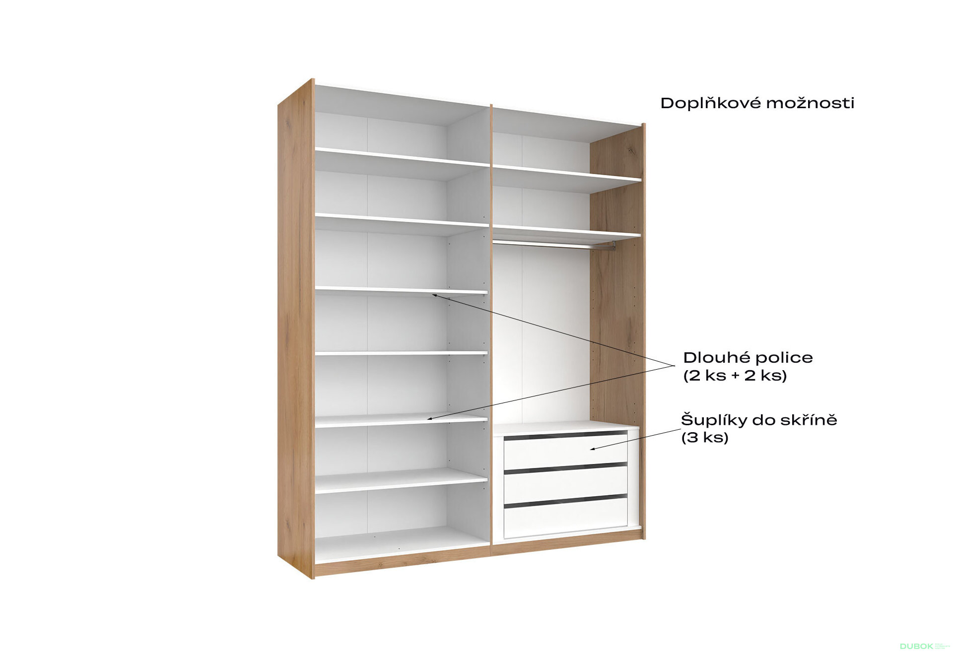 Fotografia 2 - Skriňa s posuvnými dverami 2.0x2.4m (Dvere Dub Kraft/Mat Lava), séria N Luna