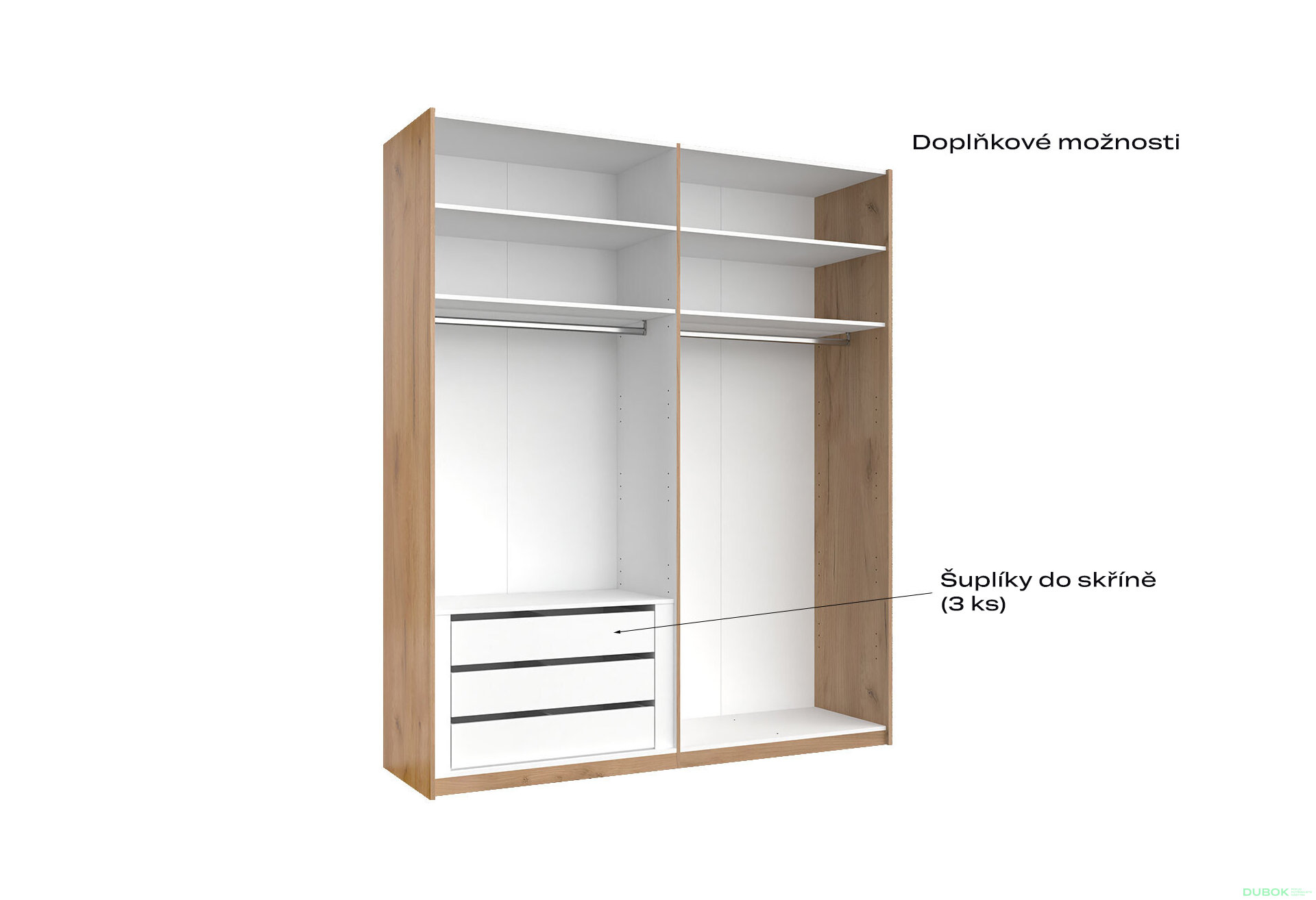 Fotografia 3 - Skriňa s posuvnými dverami 2.0x2.4m (Dvere Dub Kraft/Mat Lava), séria N Luna