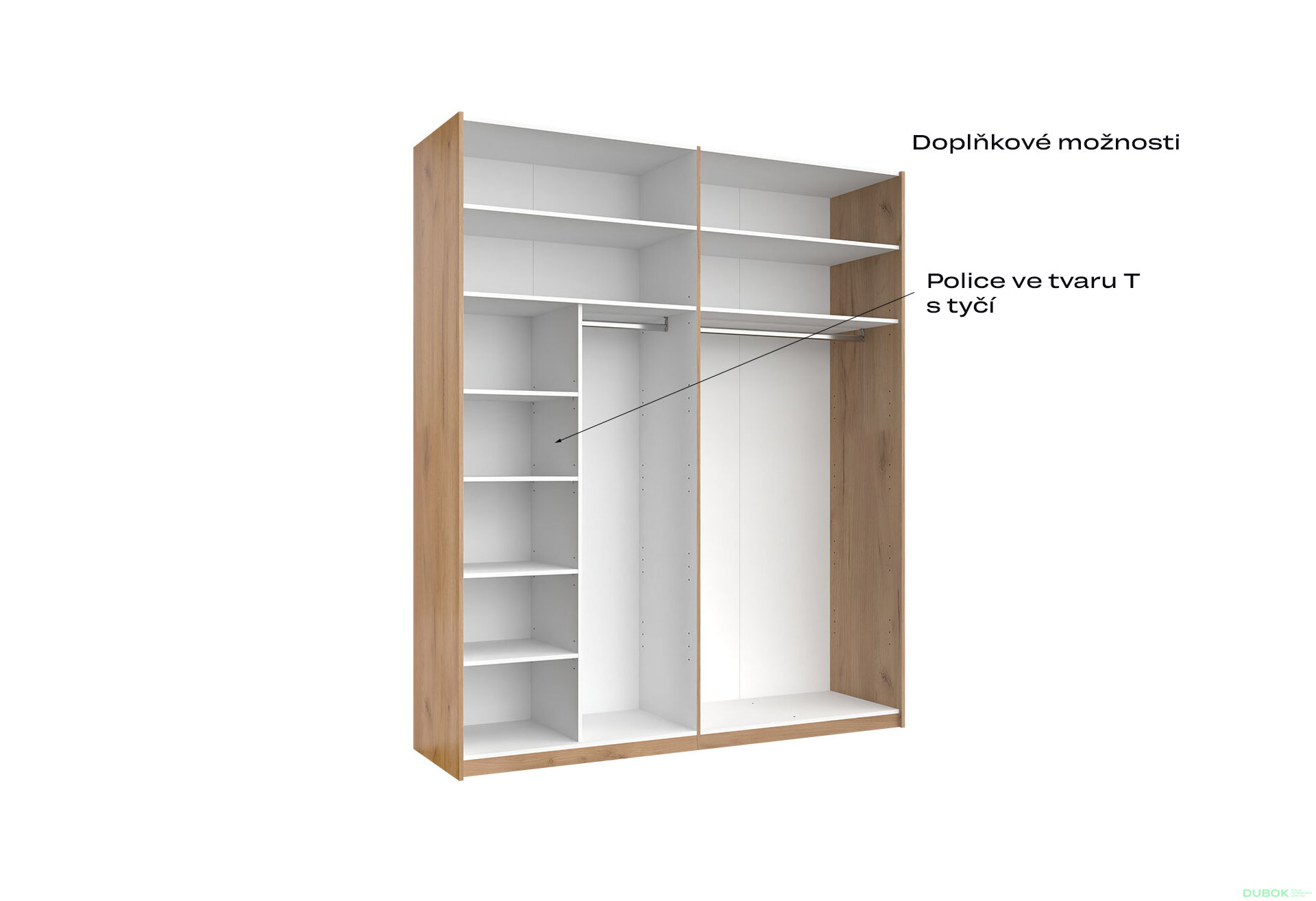 Fotografia 7 - Skriňa s posuvnými dverami 2.0x2.4m (Dvere Dub Kraft/Mat Lava), séria N Luna