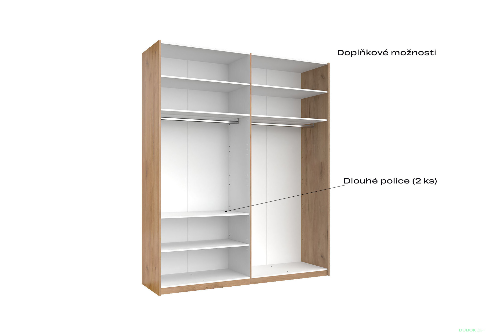 Skriňa s posuvnými dverami 2.0x2.4m (Dvere Mat Láva/Zrkadlo), séria N Luna - Fotografia 6 Fotografia 6 - Skriňa s posuvnými dverami 2.0x2.4m (Dvere Mat Láva/Zrkadlo), séria N Luna
