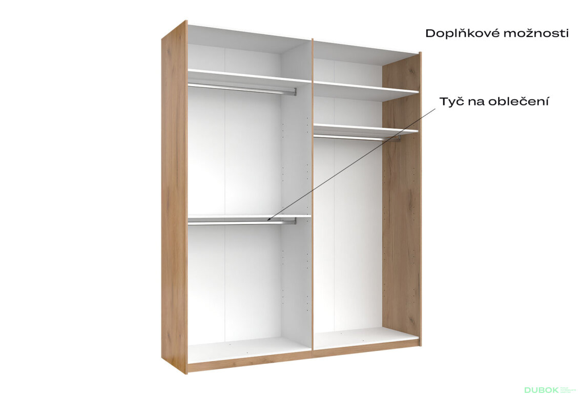 Fotografia 6 - Skriňa s posuvnými dverami 2.0x2.4m (Dvere Mat Láva/Zrkadlo), séria N Luna