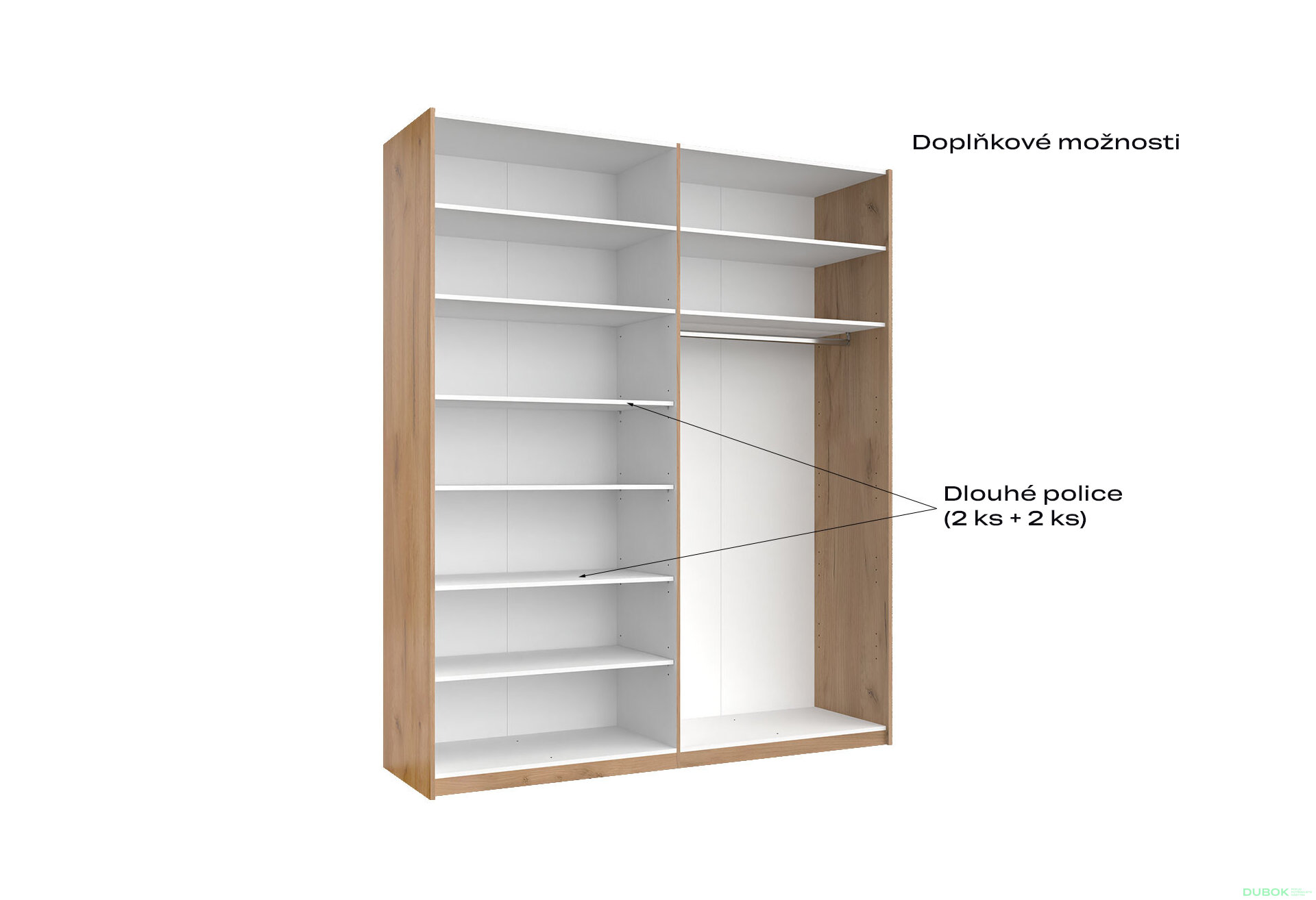 Fotografia 9 - Skriňa s posuvnými dverami 2.0x2.4m (Dvere Mat Láva/Zrkadlo), séria N Luna